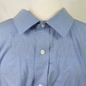 LNC 18-18 ½ 34/35 Classic Fit 2X Long Sleeve Premium Cotton Blue Checkered